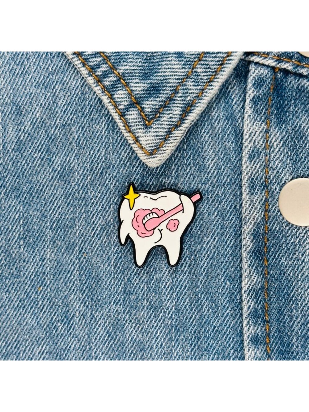 ⭐Fashion Teeth Toothbrush Tooth decay Enamel Pins Cute Custom Dentistry Broch